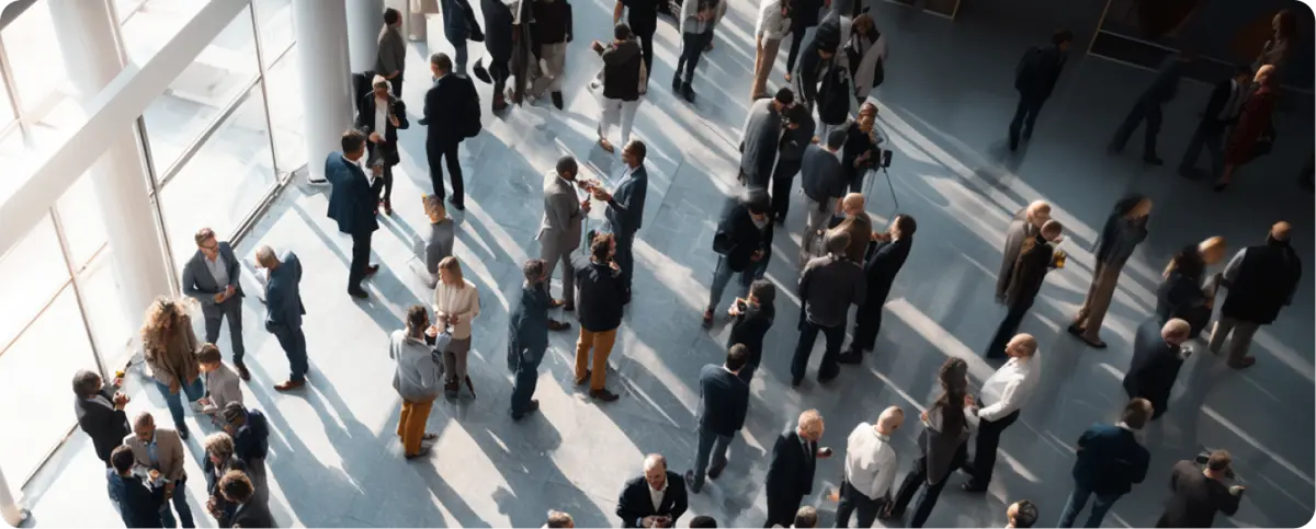People standing in hallway